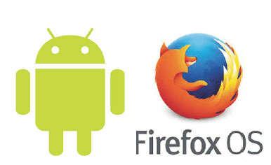 왼쪽부터 안드로이드 OS, 파이어폭스 OS 로고